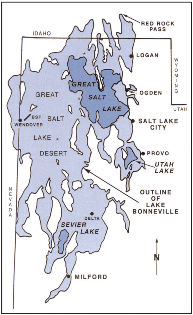 Base of Ancient Lake Bonneville, Salt Lake City, Utah. By NASA, Jesse Allen and Robert Simmon. Base of Ancient Lake Bonneville, Salt Lake City, Utah. By NASA, Jesse Allen and Robert Simmon.